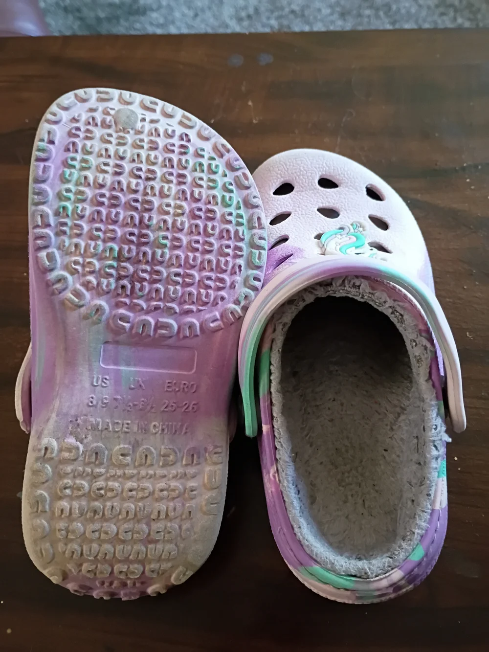Kids Unicorn Clog Sandals - Pink Purple Gradient